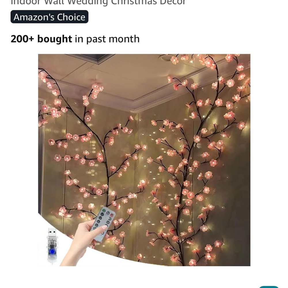 Pink Floral LED Light Set with Remote - Picture 15 of 16